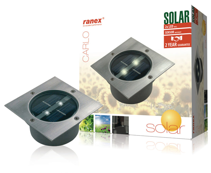 Afbeelding laden in galerijviewer, Ranex Ranex Ra-5000198 Vierkante Led Grondspot Geborsteld Rvs Glas (5000.198)
