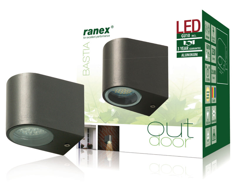 Afbeelding laden in galerijviewer, Ranex ra-5000332 led buitenwandlamp van roestvrijstaal
