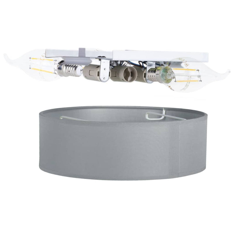 Afbeelding laden in galerijviewer, Smartwares Plafondlamp 40x40x10 cm grijs
