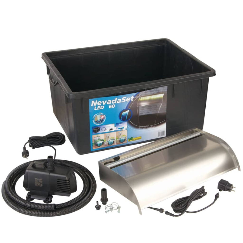 Afbeelding laden in galerijviewer, Ubbink waterval met led's nevada 60 cm roestvrij staal
