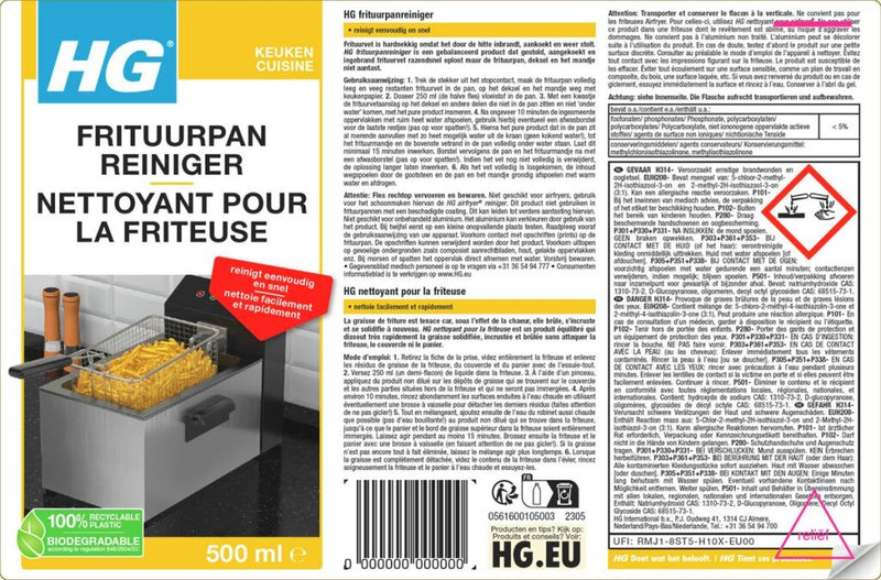Afbeelding laden in galerijviewer, Hg frituurpanreiniger 500ml

