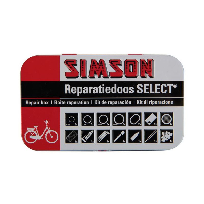Afbeelding laden in galerijviewer, reparatiedoos Select 12,5 cm aluminium rood wit 23-delig
