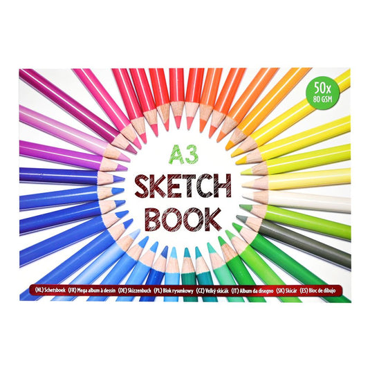 A3 schetsboek. (50 x 80 gsm). | 6 stuks