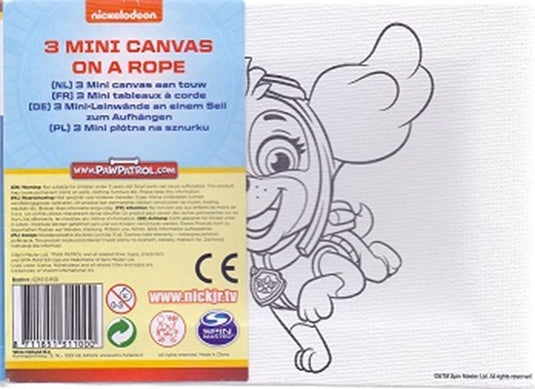 Paw patrol 3 mini canvas aan touw.(12 st