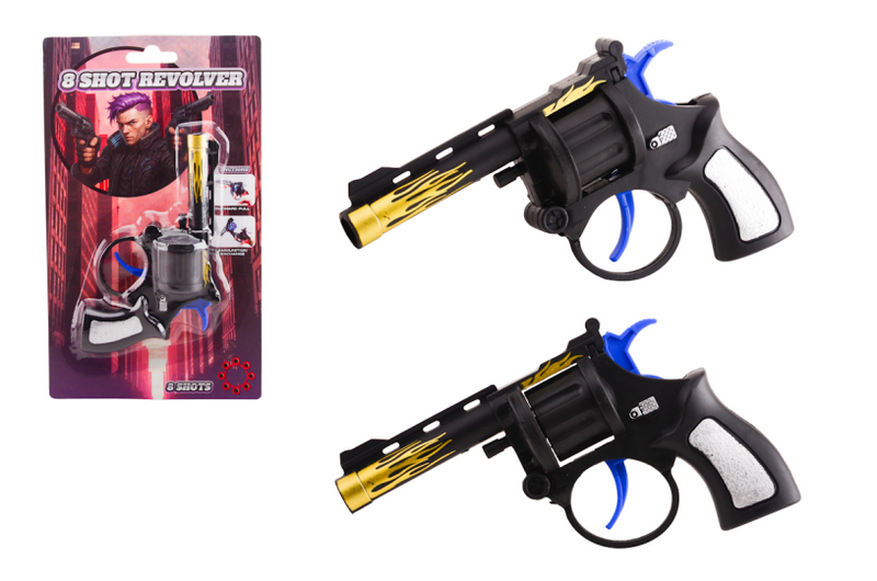 Afbeelding laden in galerijviewer, Johntoy revolver 8 shots on card
