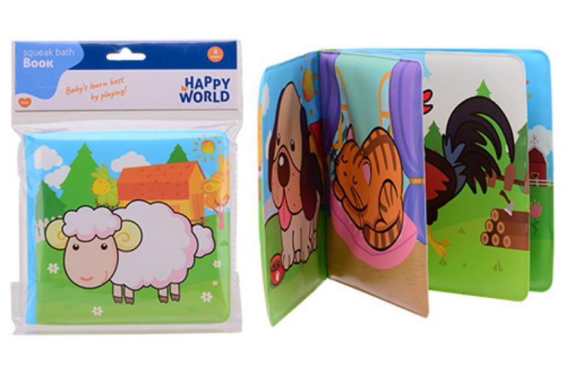 Afbeelding laden in galerijviewer, Johntoy happy world badboekje boerderijdieren 14 cm
