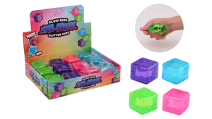Johntoy slow rise antistress glitter kubus in display - 4 assorti
