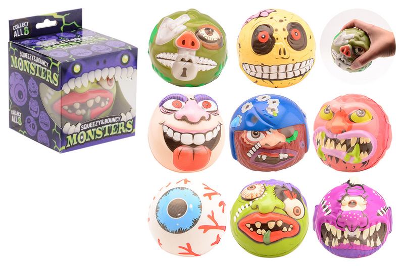 Afbeelding laden in galerijviewer, Johntoy squeeze monster bal in doos 8 assorti
