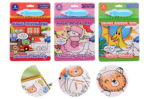 Johntoy magisch tekenblok met waterkwast 3 assorti