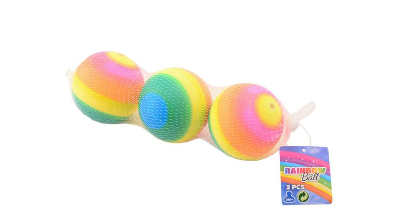 Afbeelding laden in galerijviewer, Johntoy regenboogballen 3 stuks in net. 8 cm. 3+
