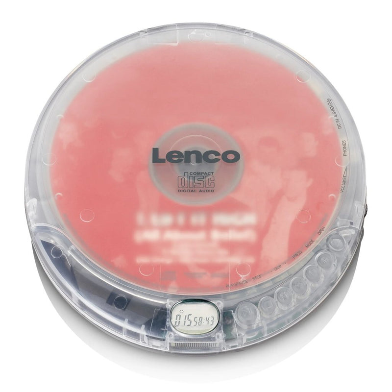 Afbeelding laden in galerijviewer, Lenco Lenco CD-012TR Portable CD Speler met Oplaadfunctie Transparant

