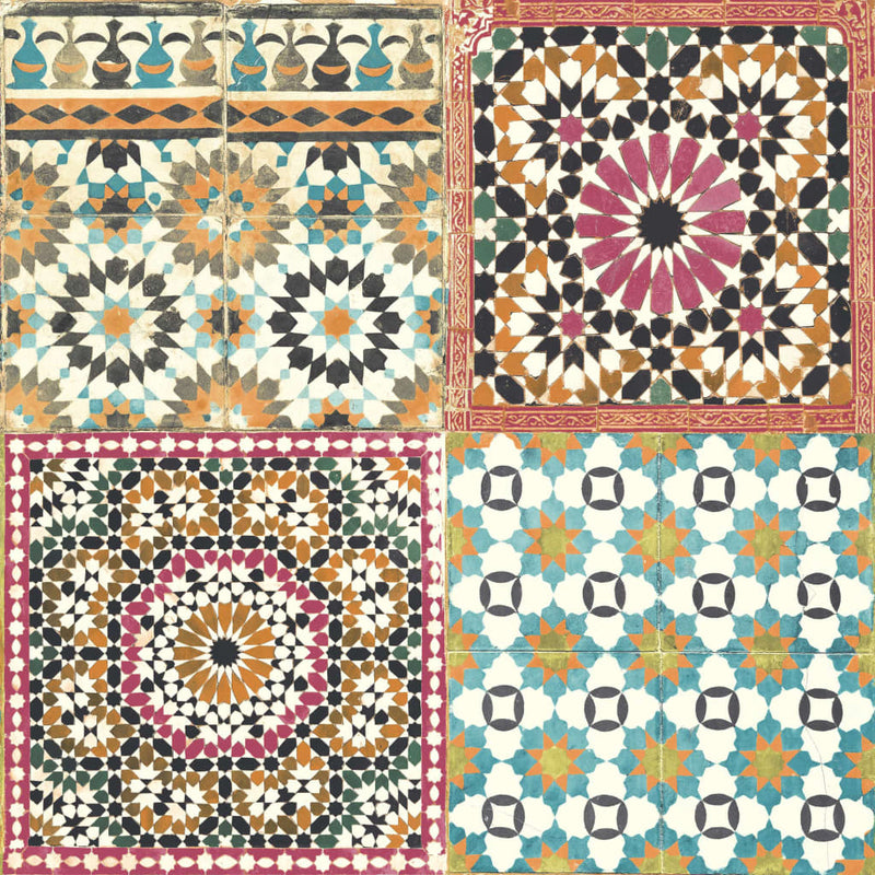 Afbeelding laden in galerijviewer, Dutch wallcoverings dutch wallcoverings behang marokkaanse tegels meerkleurig
