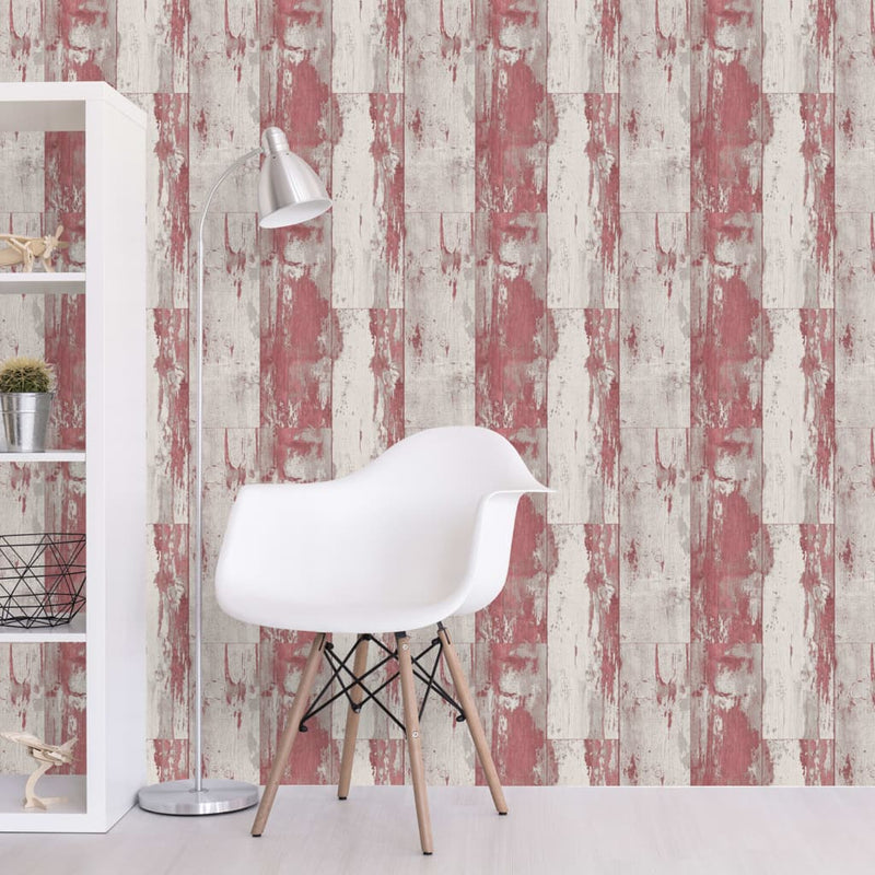 Afbeelding laden in galerijviewer, Dutch wallcoverings behang hout rood en beige
