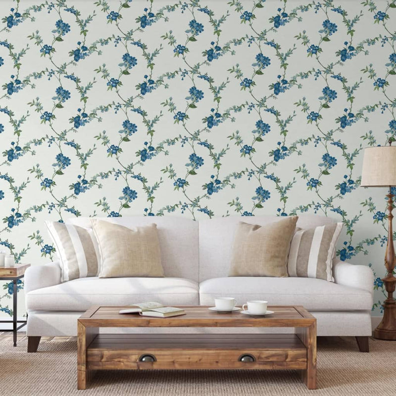 Afbeelding laden in galerijviewer, DUTCH WALLCOVERINGS DUTCH WALLCOVERINGS Behang Flower lichtblauw
