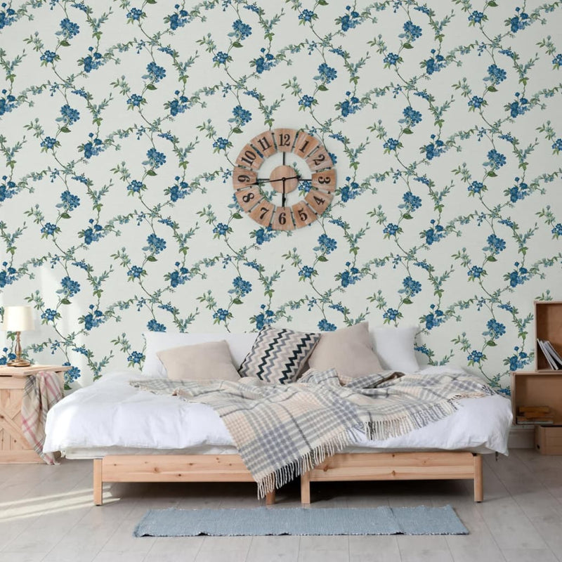 Afbeelding laden in galerijviewer, DUTCH WALLCOVERINGS DUTCH WALLCOVERINGS Behang Flower lichtblauw
