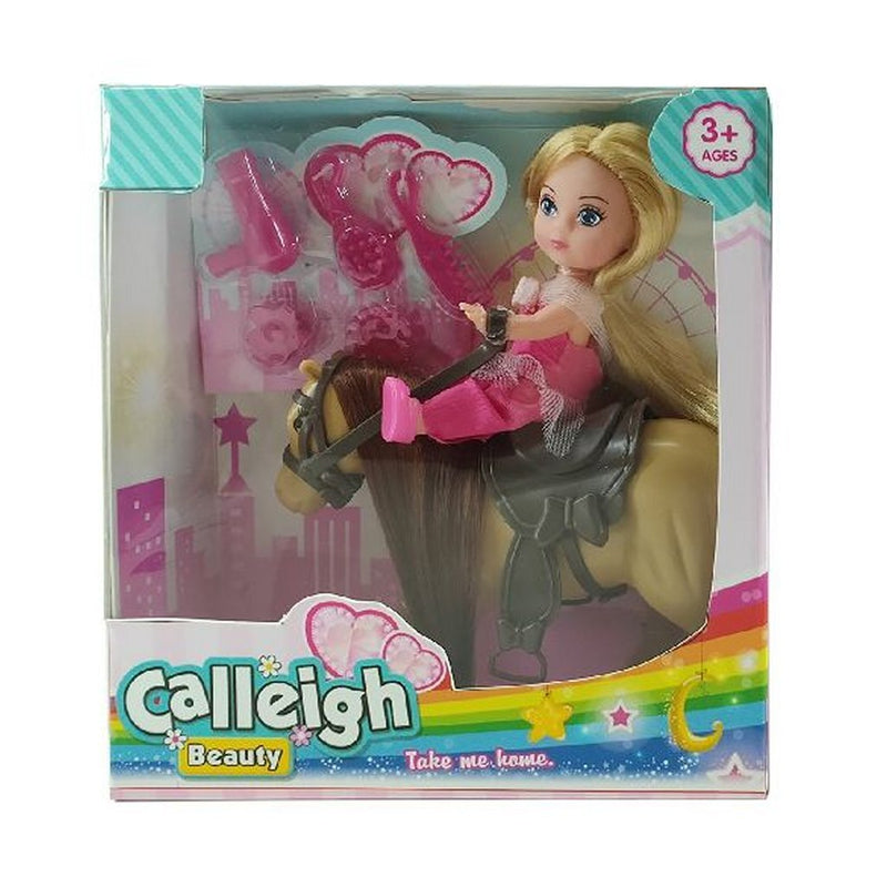 Afbeelding laden in galerijviewer, Basic calleigh mini paard met pop + accessoires
