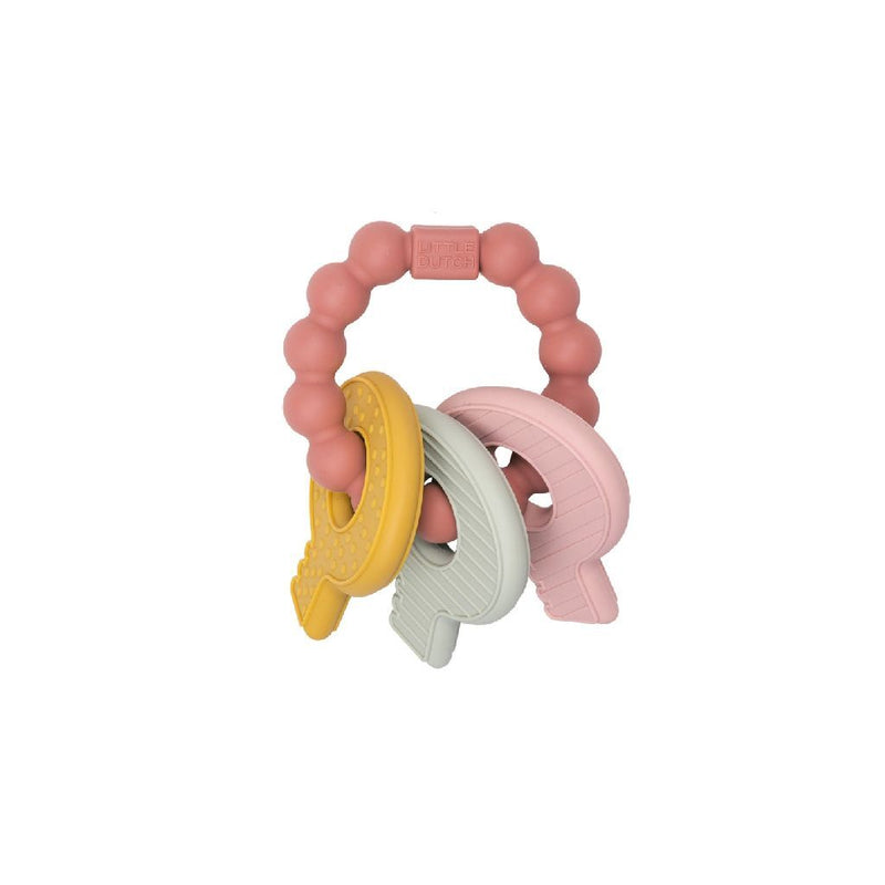 Afbeelding laden in galerijviewer, Little dutch bijtring silicone sleutelbos roze
