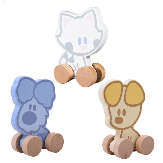 Woezel en pip rubo toys baby houten wielfiguren assorti