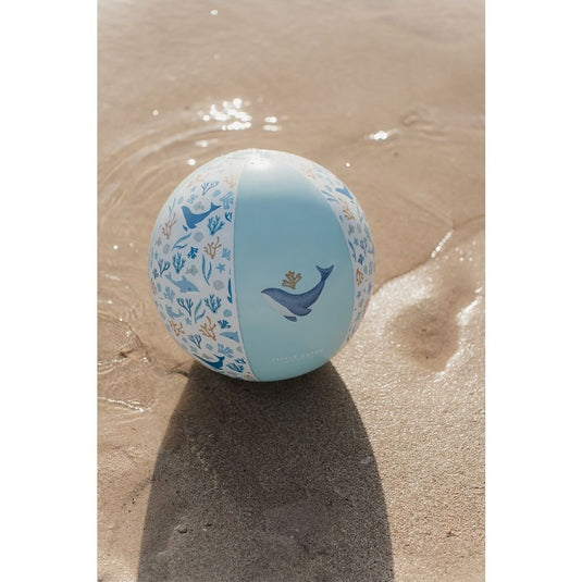 Little dutch strandbal blauw 35 cm ocean dreams