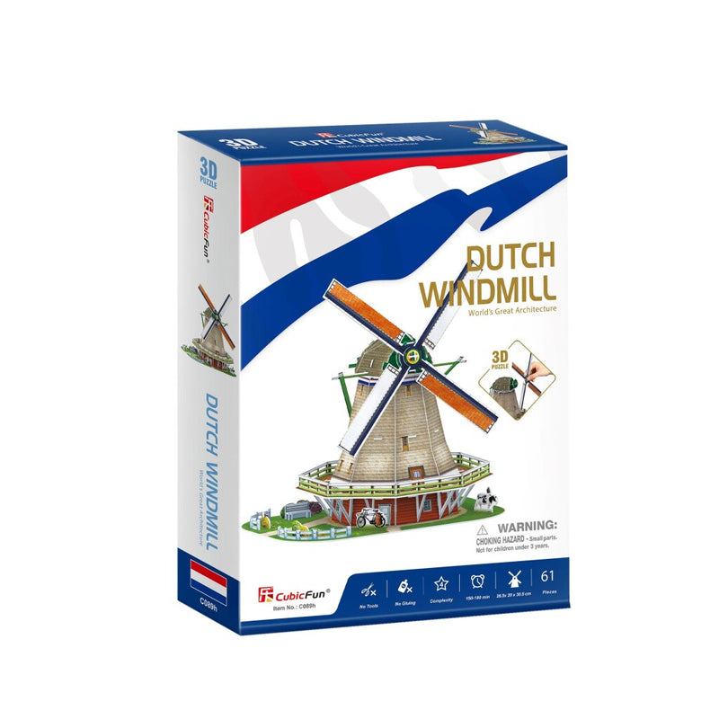 Afbeelding laden in galerijviewer, Cubic fun 3d puzzel hollandse windmolen 61 stukjes
