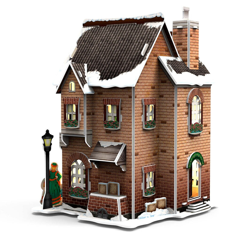 Afbeelding laden in galerijviewer, Cubic fun 3d puzzel hollands huisje winter klompenmakerij + licht 53 stukjes
