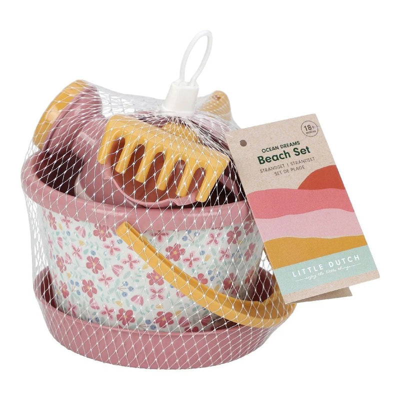 Afbeelding laden in galerijviewer, Little dutch pink flower strandset 5-delig roze
