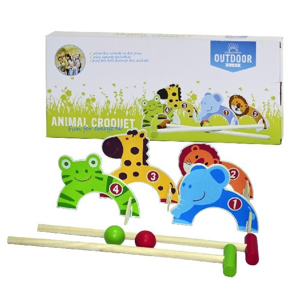 Afbeelding laden in galerijviewer, Outdoor play animal croquet - speelgoed - dierenvorm - 4 dierenpoortjes - kindvriendelijk
