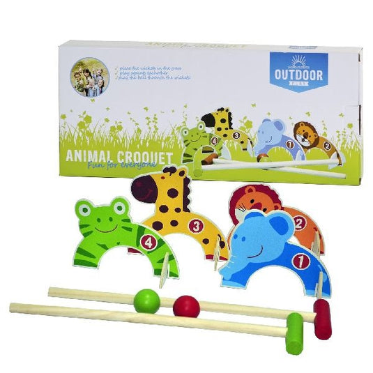 Outdoor play animal croquet - speelgoed - dierenvorm - 4 dierenpoortjes - kindvriendelijk