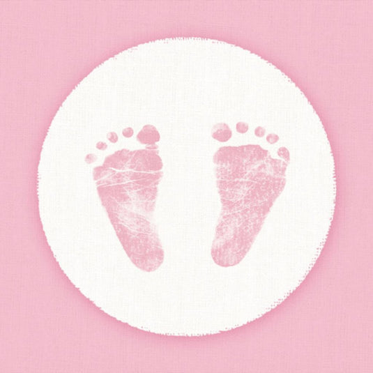 Ambiente servetten baby voetjes 33 cm roze
