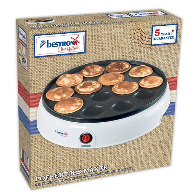 Afbeelding laden in galerijviewer, Bestron apfm700w poffertjesmaker 800w wit zwart
