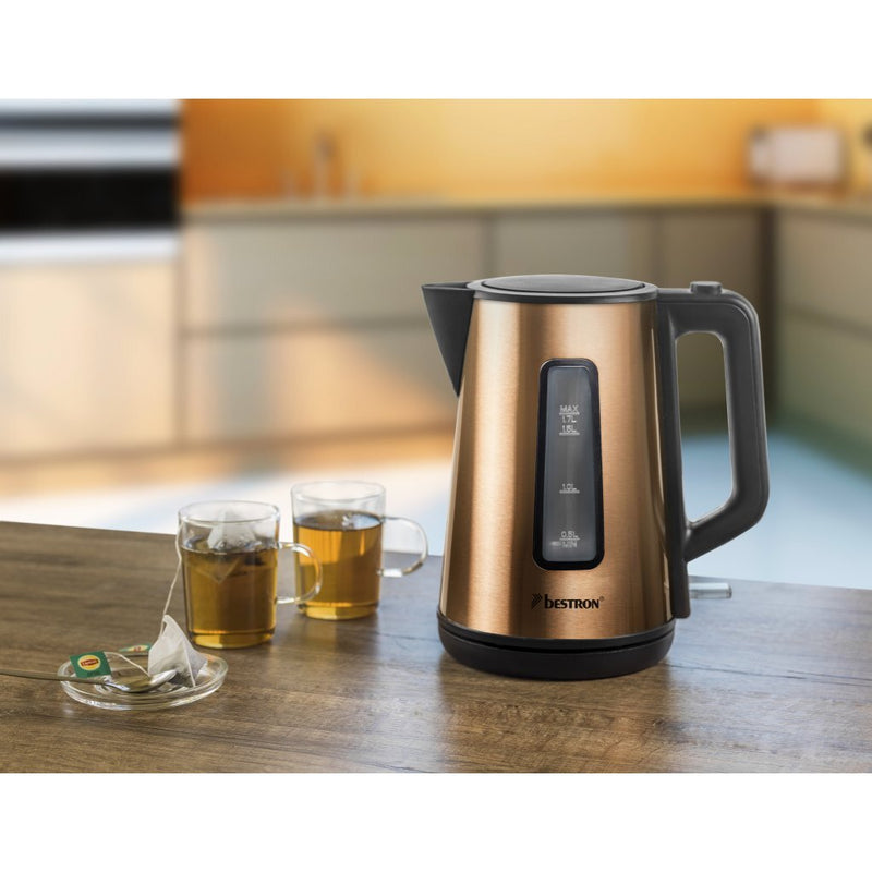 Afbeelding laden in galerijviewer, Bestron awk1000co waterkoker 1.7l 2200w koper zwart
