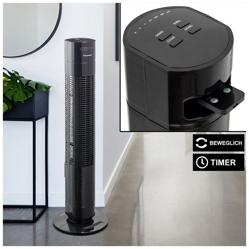 Afbeelding laden in galerijviewer, Bestron aft770zrc torenventilator 78 cm zwart
