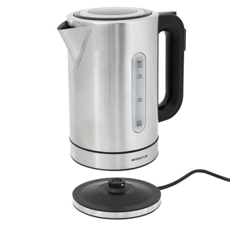 Afbeelding laden in galerijviewer, Inventum hw817d snoerloze waterkoker 2200w 1.7l rvs zwart
