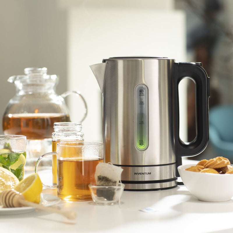 Afbeelding laden in galerijviewer, Inventum hw817d snoerloze waterkoker 2200w 1.7l rvs zwart
