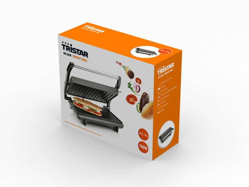 Afbeelding laden in galerijviewer, Tristar gr-2650 contactgrill zwart rvs 700w

