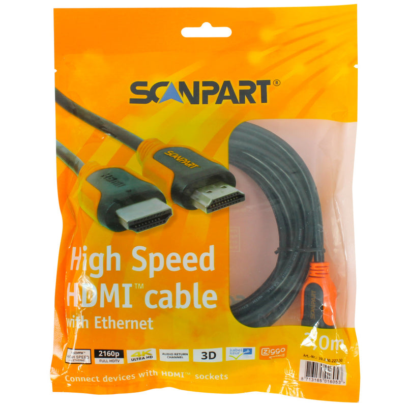 Afbeelding laden in galerijviewer, Scanpart hdmi kabel 3 m oranje zwart
