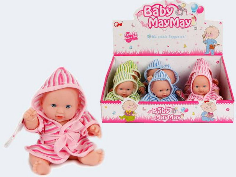 Afbeelding laden in galerijviewer, Babypop met badjas 20 cm 3 assorti
