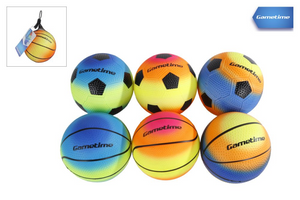 Kunststof voetbal basketbal in net