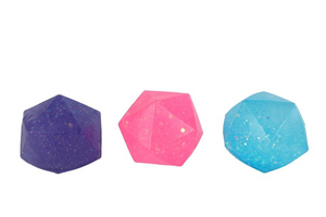 Glamour slow rise diamond sugar glitter knijpbal 6cm 3ass