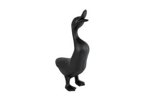 Sculptuur goose zwart gietijzer 14,5x7,5x25cm
