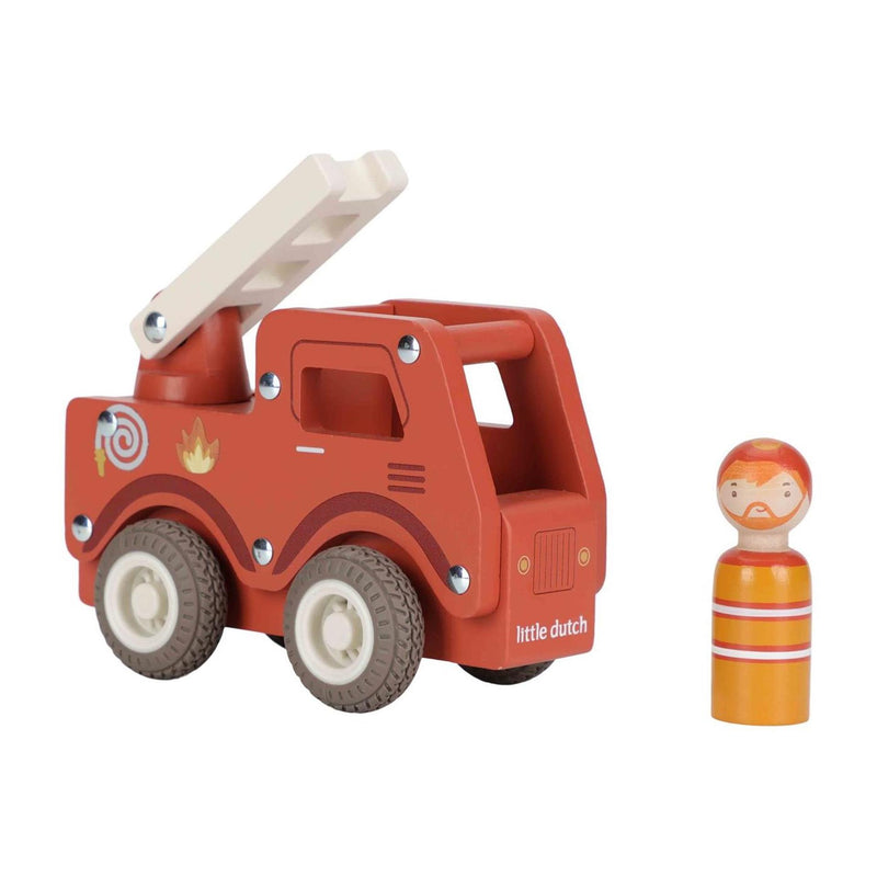 Afbeelding laden in galerijviewer, Little dutch brandweerwagen inclusief pegdoll – hout
