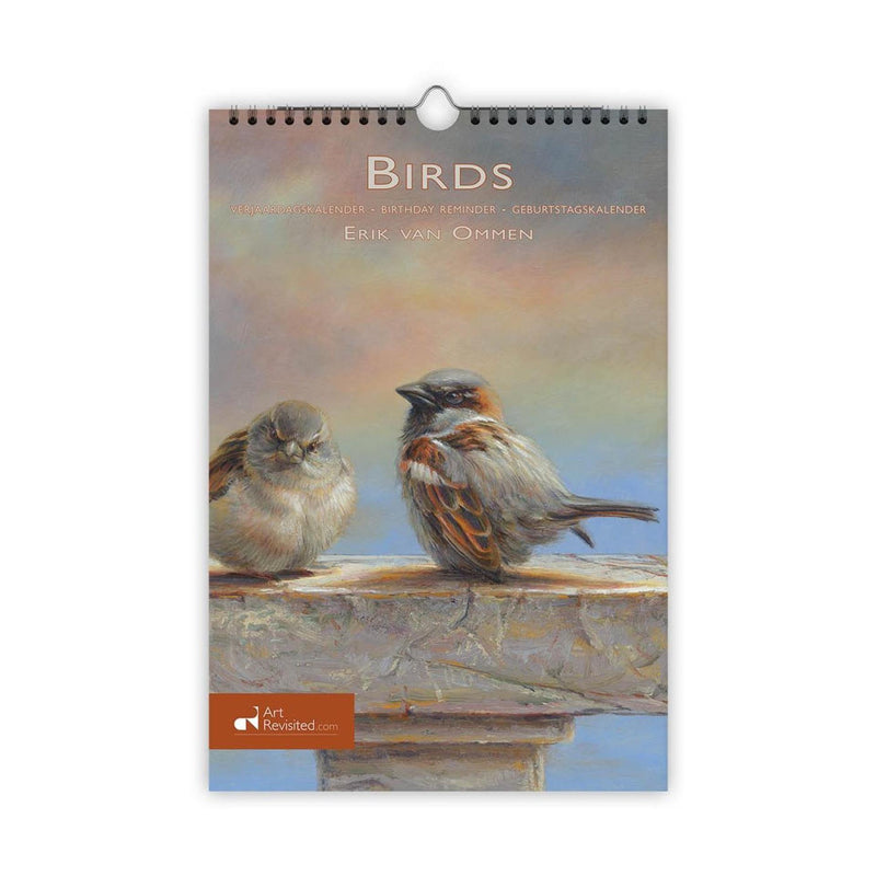 Afbeelding laden in galerijviewer, Comello verjaardagskalender birds erik van ommen a4 formaat
