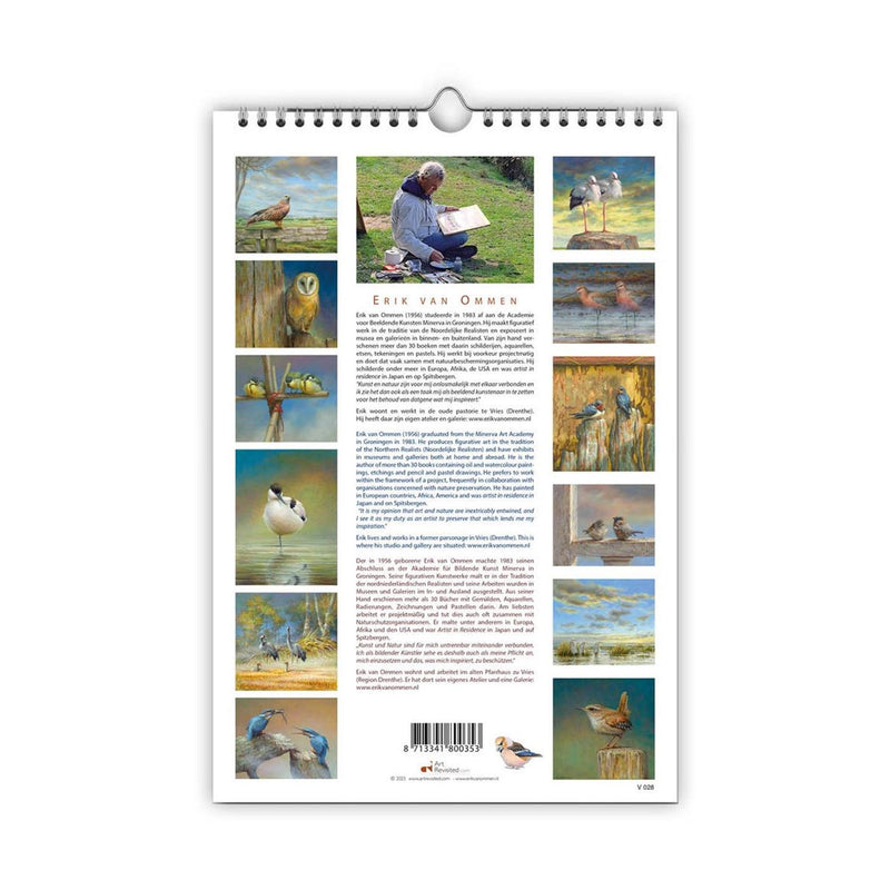 Afbeelding laden in galerijviewer, Comello verjaardagskalender birds erik van ommen a4 formaat
