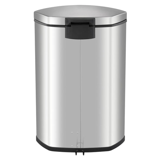 Eko - shell bin pedaalemmer 50 liter - stainless steel plastic - mat rvs - prullenbak