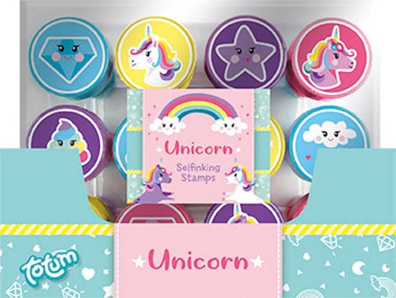 Afbeelding laden in galerijviewer, Totum unicorn zelfinktende stempels - 12 stuks - speelgoed kinderen - knutselen - voor meisjes - ook voor kleuters - vanaf 3 jaar
