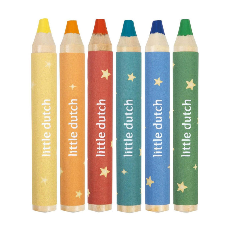 Afbeelding laden in galerijviewer, Little dutch jim potloden kort dik set van 6 stuks
