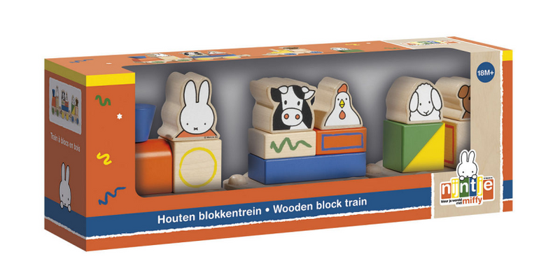 Afbeelding laden in galerijviewer, Bambolino nijntje houten blokkentrein - 3 wagons - peuter en kleuter speelgoed - voor meisjes en jongens - vanaf 1,5 jaar - speelgoed kinderen - toys
