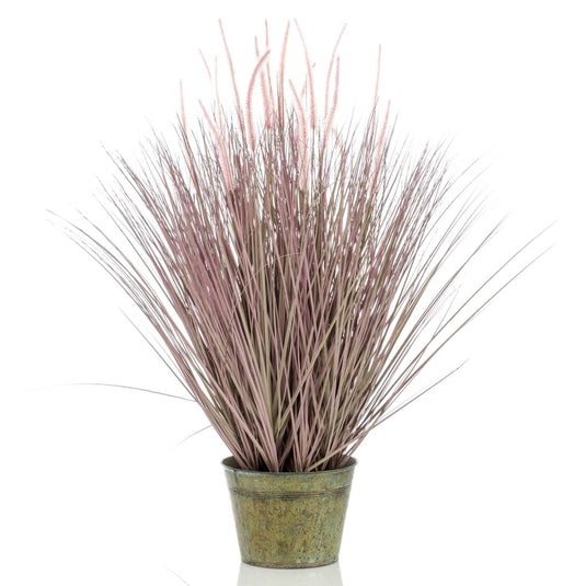 Emerald kunstplant in zinken pot lampenpoetsergras 99 cm