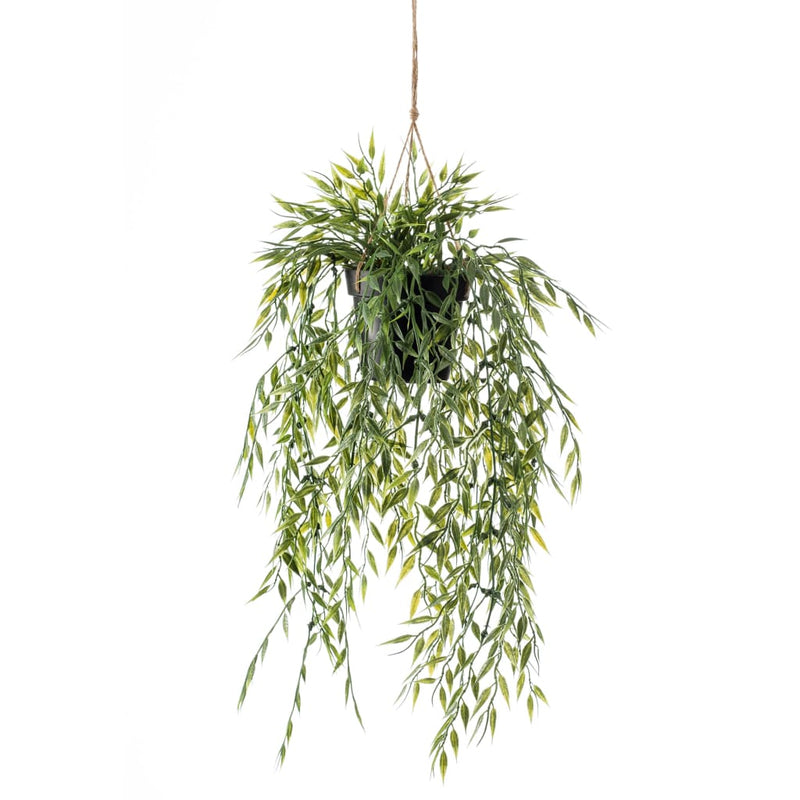 Afbeelding laden in galerijviewer, Emerald kunstplant hangend in pot bamboe 50 cm
