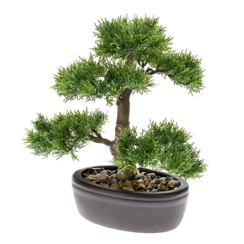 Afbeelding laden in galerijviewer, Emerald kunstplant ceder bonsai groen 32 cm 420001
